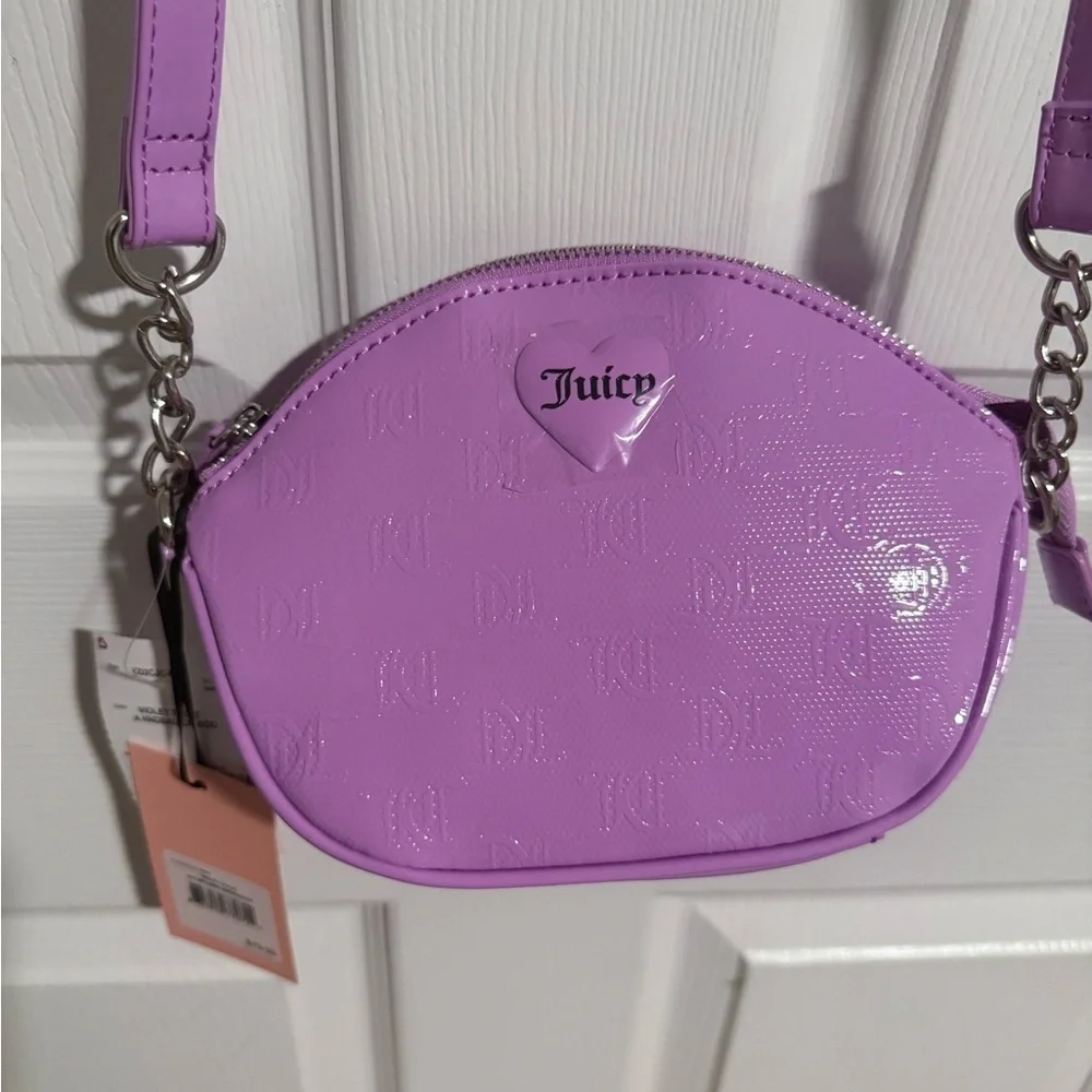 NWT Juicy Couture Violet Tulle Effortless Glossy Crossbody Bag